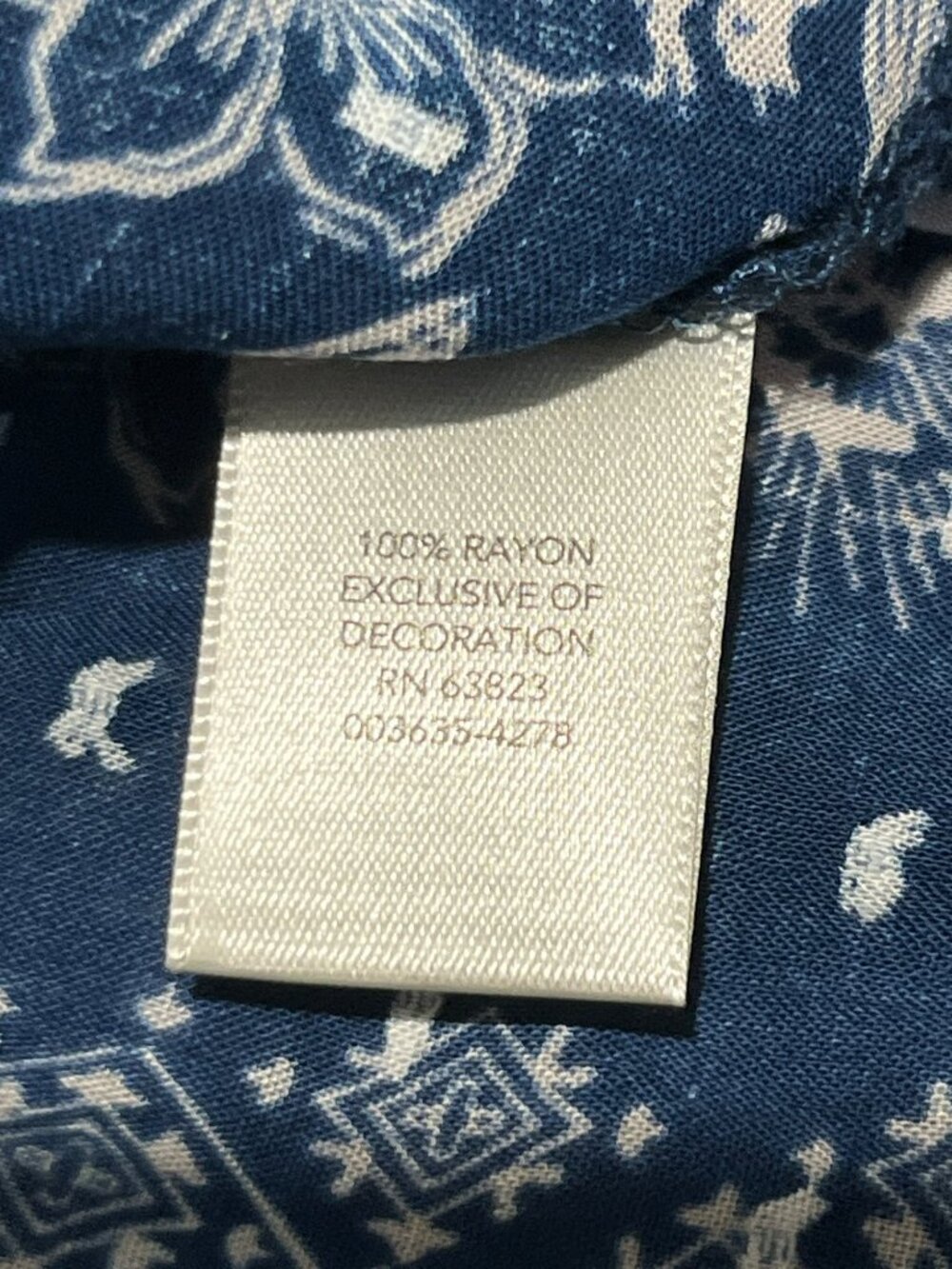 Christopher & Banks Blue Boho Blouse S Tassel Tie Rayon Used Lightweight - Picture 7 of 15